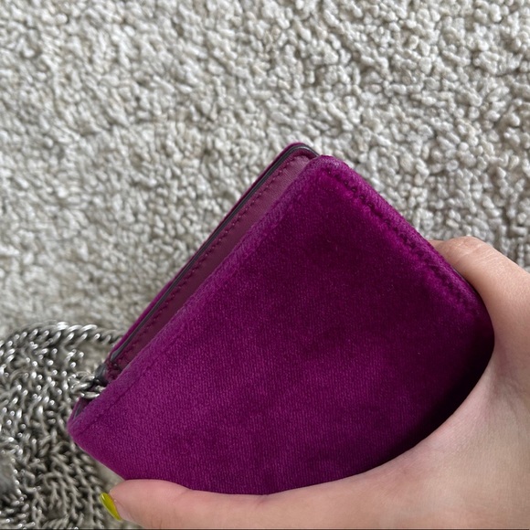 Like New Velvet Super Mini Dionysus Shoulder Bag Fuchsia - Picture 13 of 15